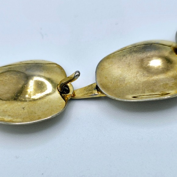 Vintage Petal Necklace Choker Goldtone Statement Estate Jewelry 17" - Picture 7 of 9